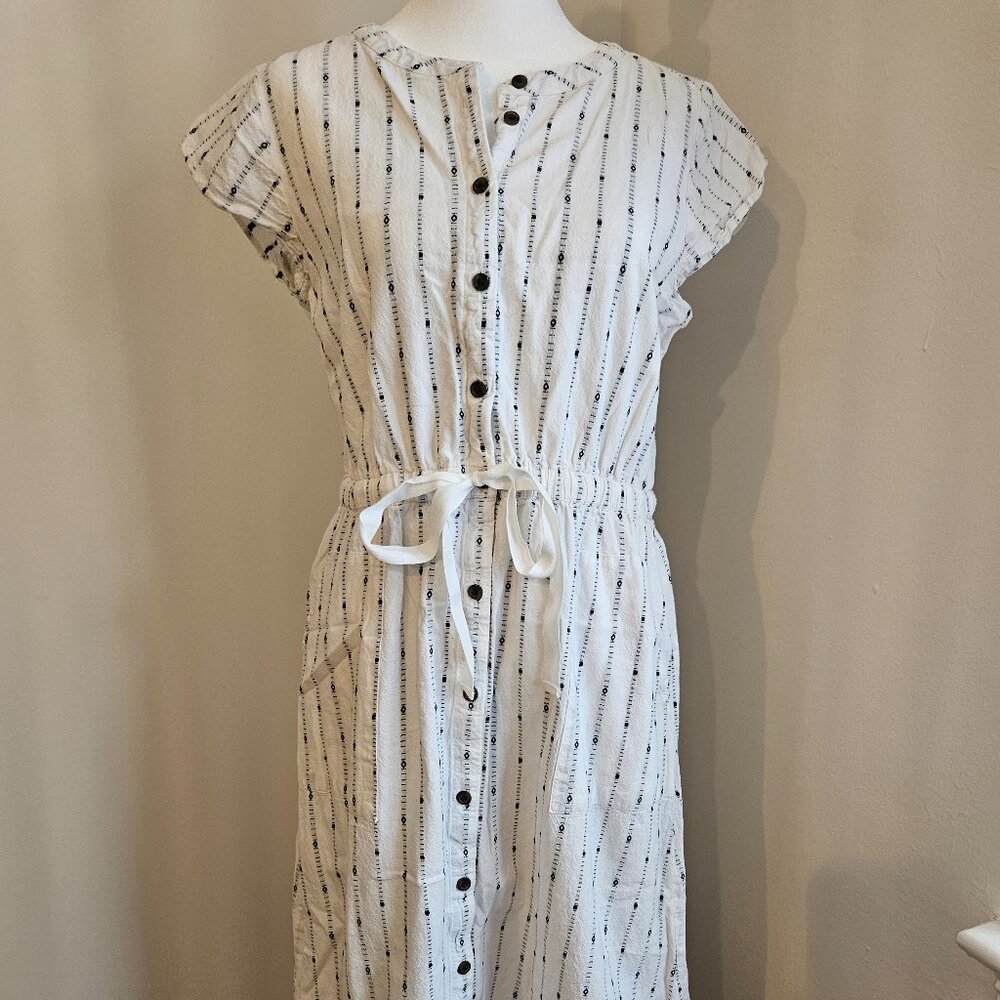 LOFT Shirt Dress (with pockets!), White/Black, Size 8P
